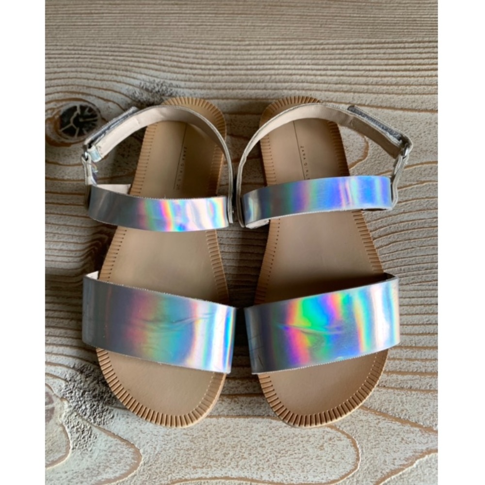 ZARA Girls Iridescent Sandals Size 11